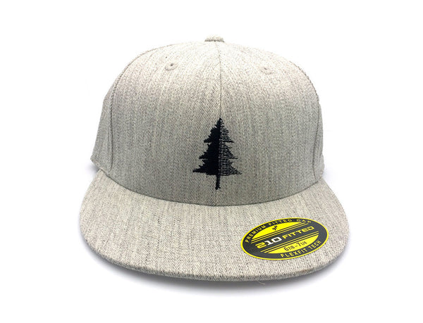 Black Lantern Split Tree Flat Bill Solid Back Hat