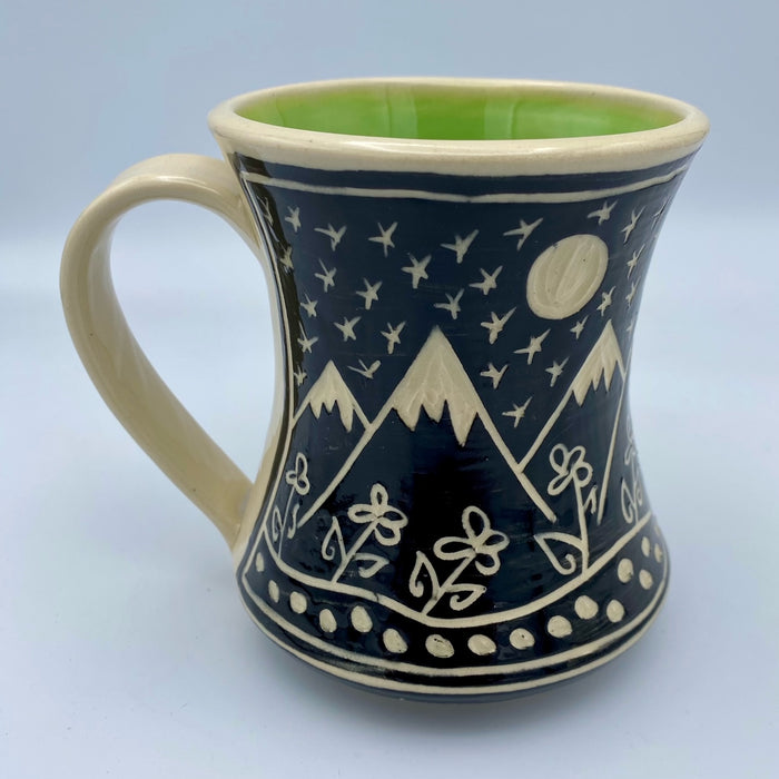 Spirits of the Rocks Studio Mountain Pattern Mug - Mountains are Calling - Green