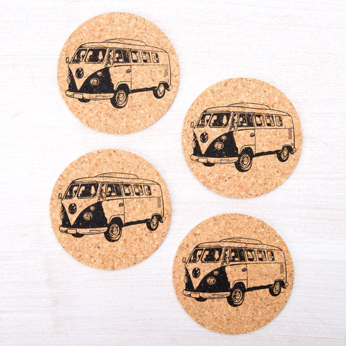 Vintage Bus Coasters - Set Of Four