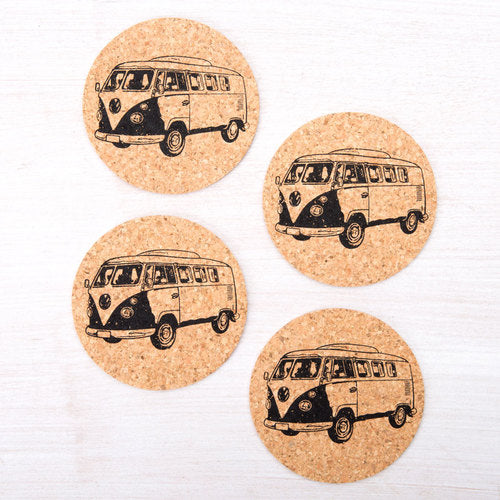 Vintage Bus Coasters - Set Of Four