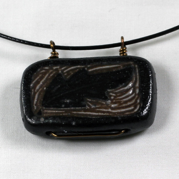 Brown Leaf Stoneware Necklace