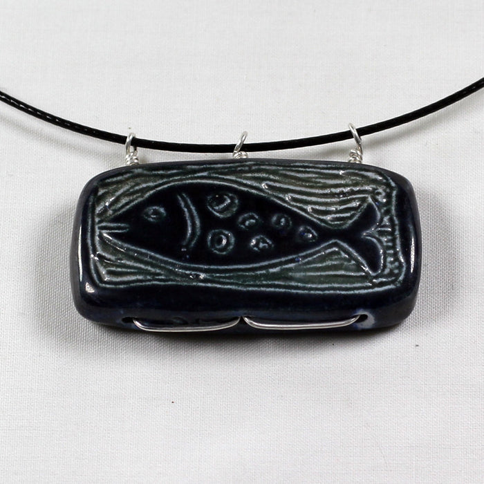 Reversible Gray Fish/Crab Necklace
