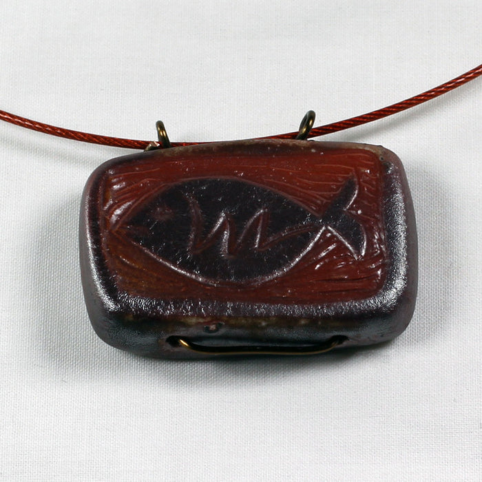 Reversible Rust Fish/Crab Necklace