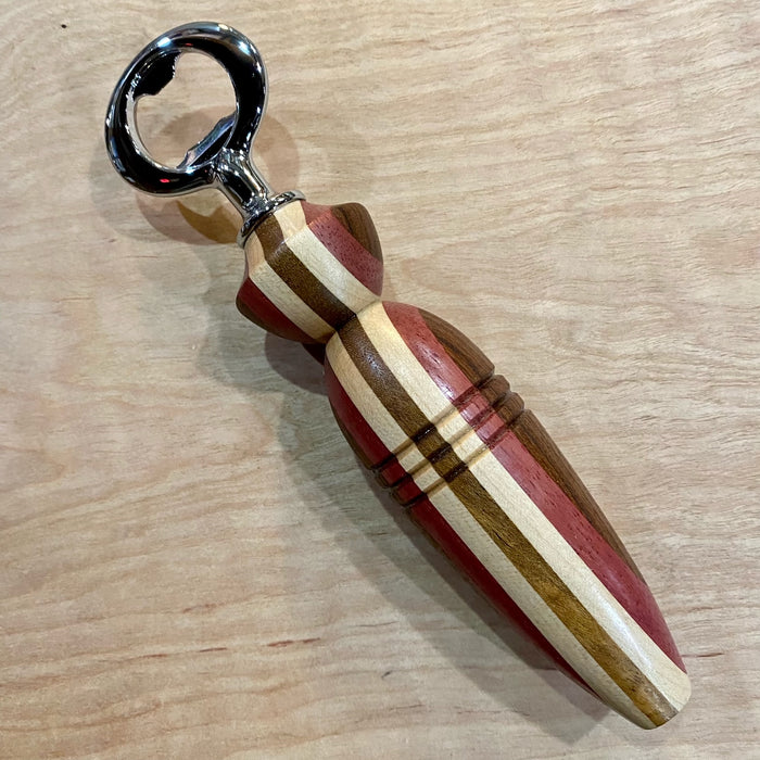 Bottle Opener with Hand Turned Wooden Handle