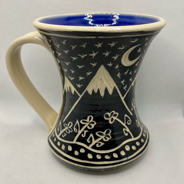 Spirits of the Rocks Studio Mountain Pattern Mug - Climb Mountains - Dark Blue