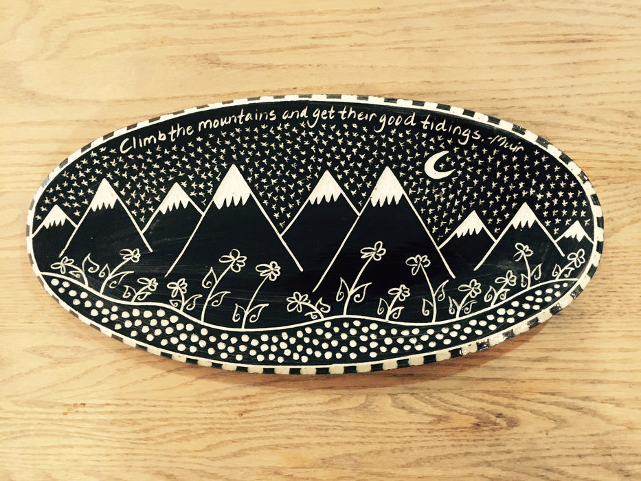 Spirits of the Rocks Oval Serving Platter Mountain Pattern (Climb the mountains...)
