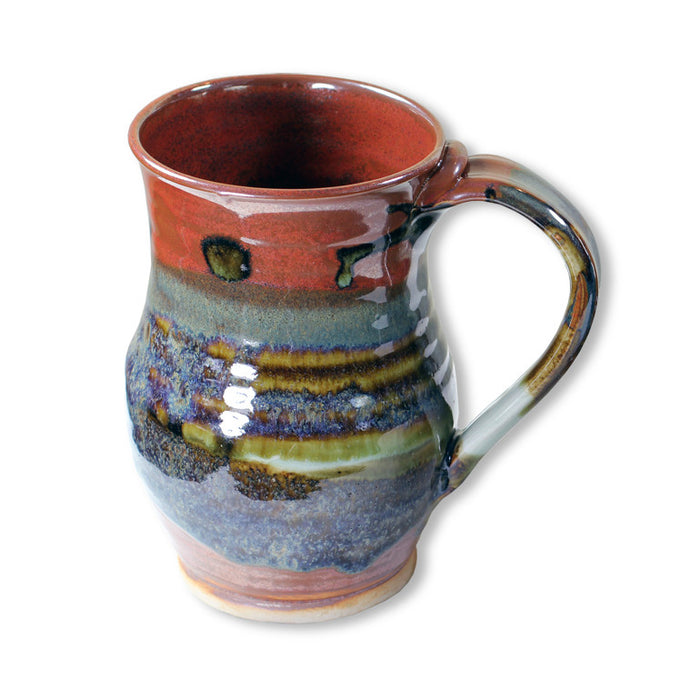Tall Mug in Red & Brown