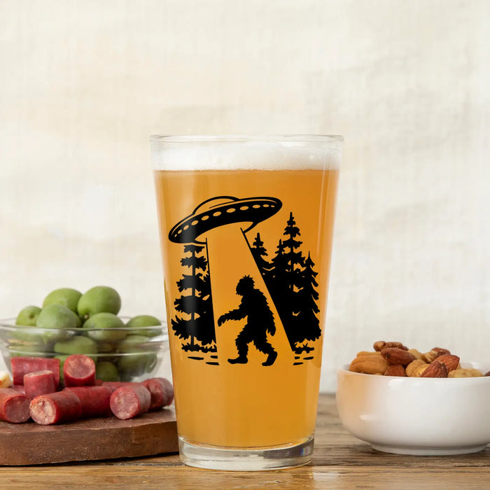 Bigfoot Abduction Pint Glass
