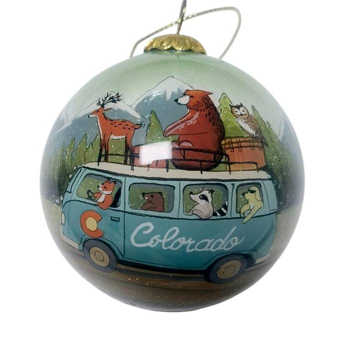 Colorado Camper Van Animals Ornament