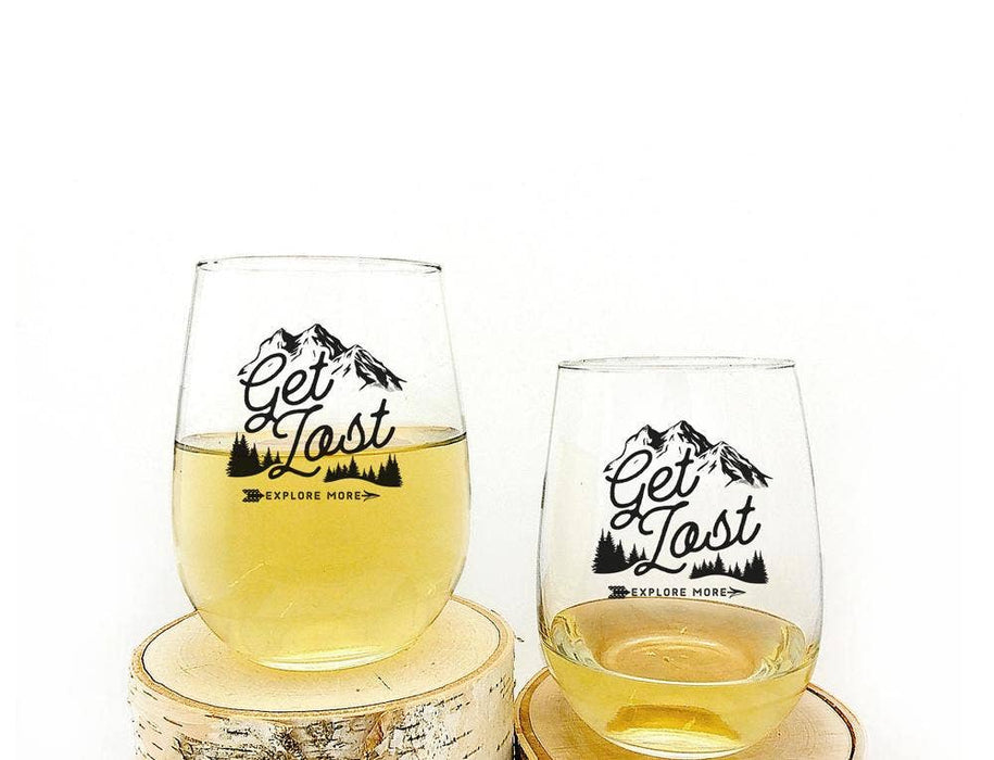 Get Lost Explore Wine Glasses