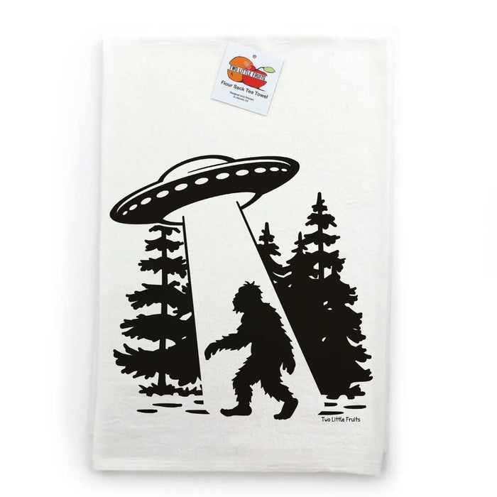 Bigfoot Abduction Cotton Tea Towel
