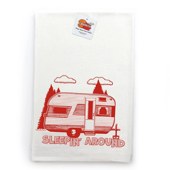 Sleepin' Around - Camping Trailer Tea Towel