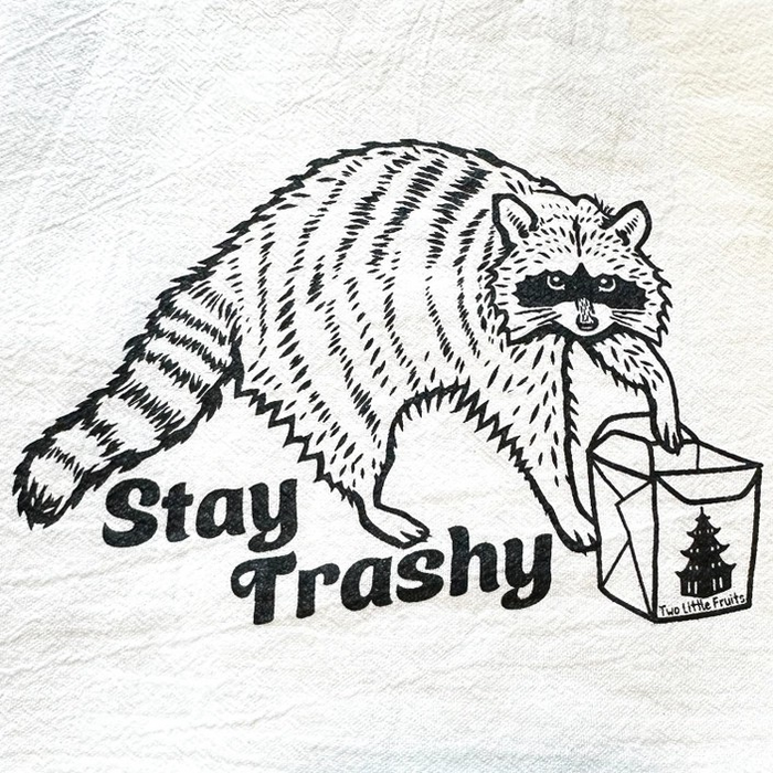 Stay Trashy Raccoon Cotton Tea Towel