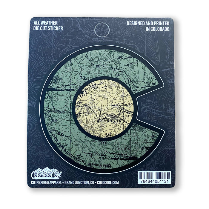 Topo Map Sticker - Green