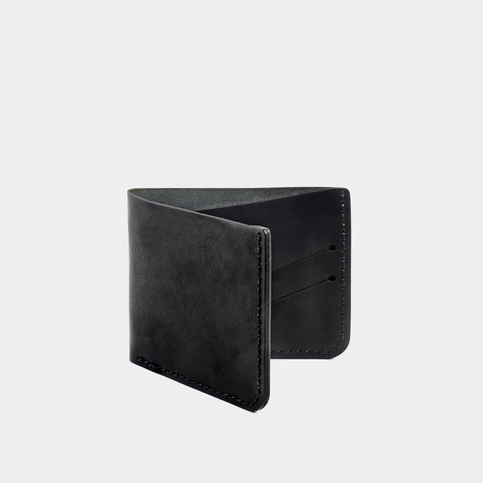 Horween Leather Billfold Wallet - Black Dublin