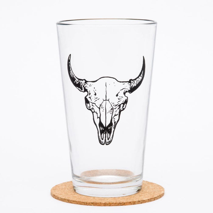 Counter Couture Buffalo Skull Pint Glass