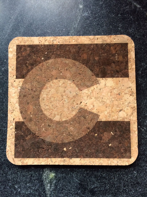 Colorado Flag Cork Coaster Set