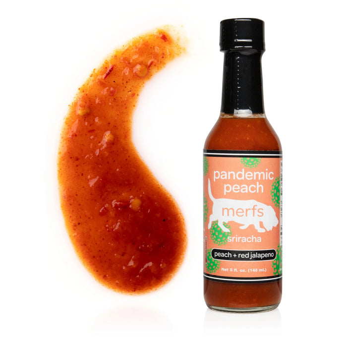 Merfs Pandemic Peach Sriracha Hot Sauce (Peach & Red Jalapeno)