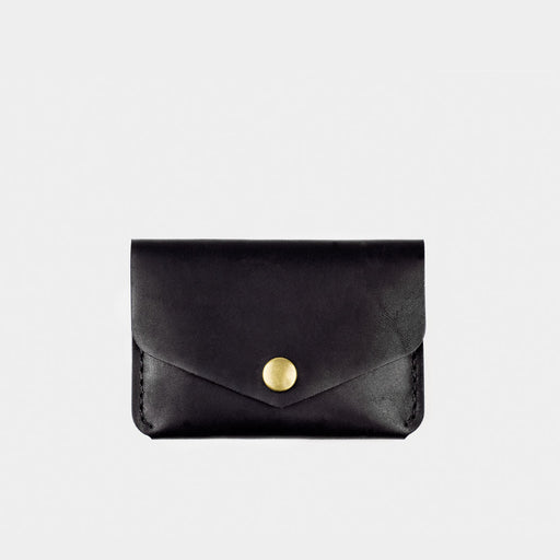 Horween Leather Snap Wallet - Black Dublin