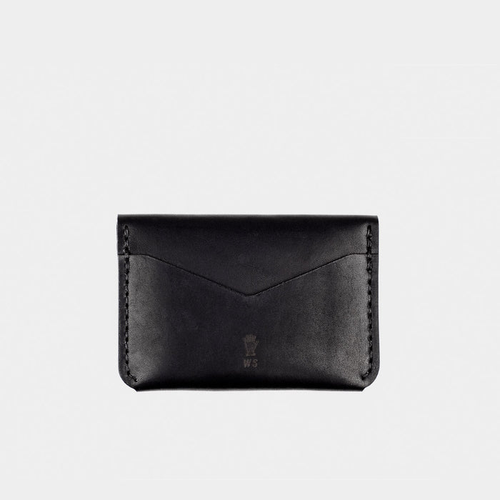 Horween Leather Snap Wallet - Black Dublin Back View