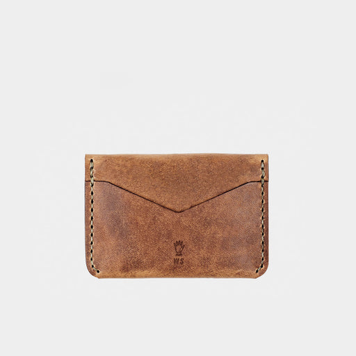 Horween Leather Snap Wallet - Tobacco Dublin Back View