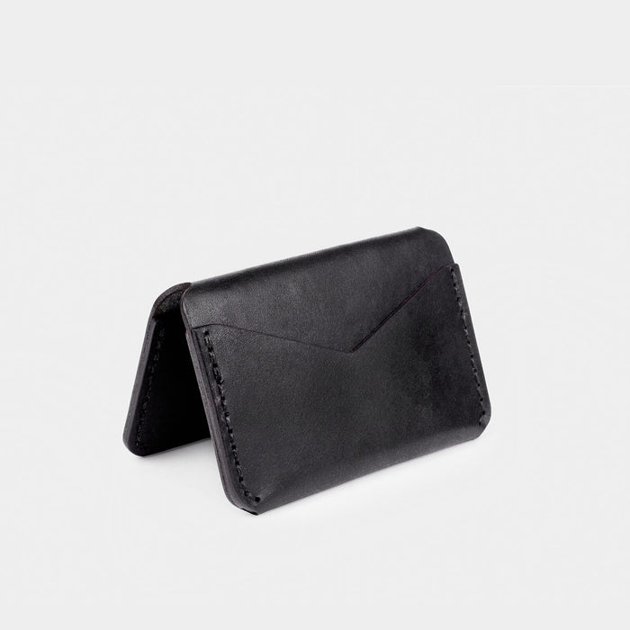 Horween Leather Triple Wallet - Black Dublin