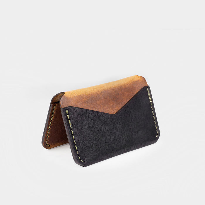 Horween Leather Triple Wallet - Tobacco/Black Dublin