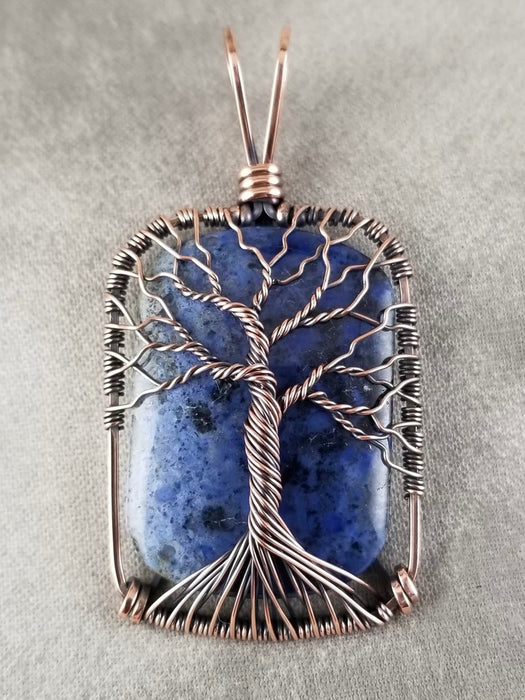 CBG Designs Tree of Life Rectangular Dumortierite Necklace