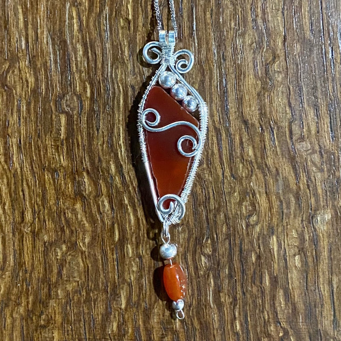 Carnelian and Silver Necklace