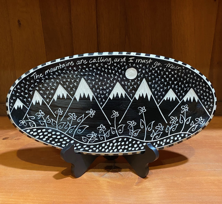Mountain Pattern Oval Platter - The Mountains are Calling