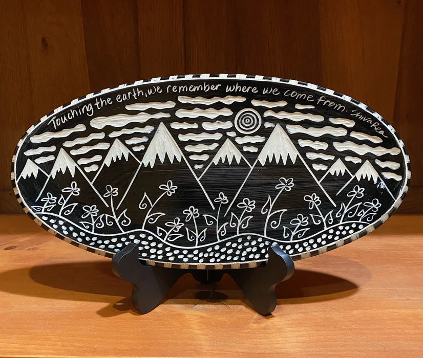Sprits of the Rocks Studio Oval Serving Platter Mountain Pattern (Touching the Earth...)