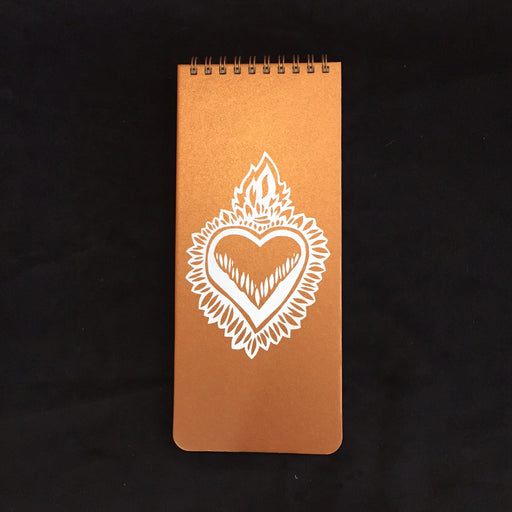 Flaming Heart Notebook in Copper
