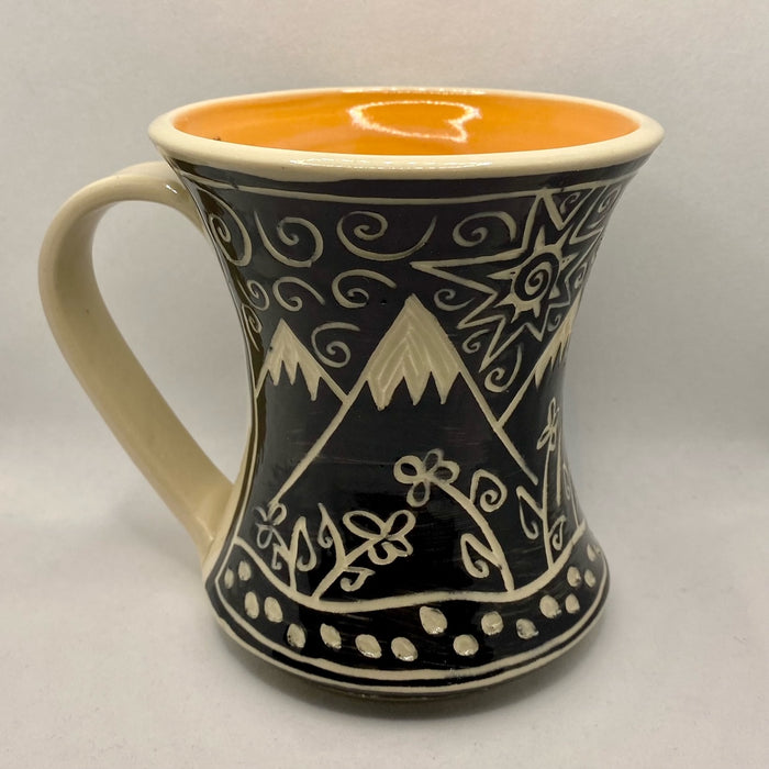 Spirits of the Rocks Studio Mountain Pattern Mug - How Glorious - Orange