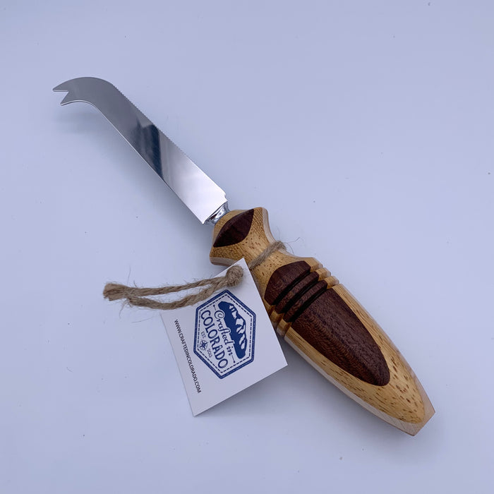 Cheese Knife with Hand Turned Wooden Handle