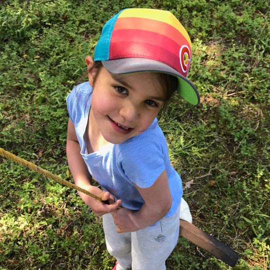 Sunset Fader Trucker Kids Size on Model 