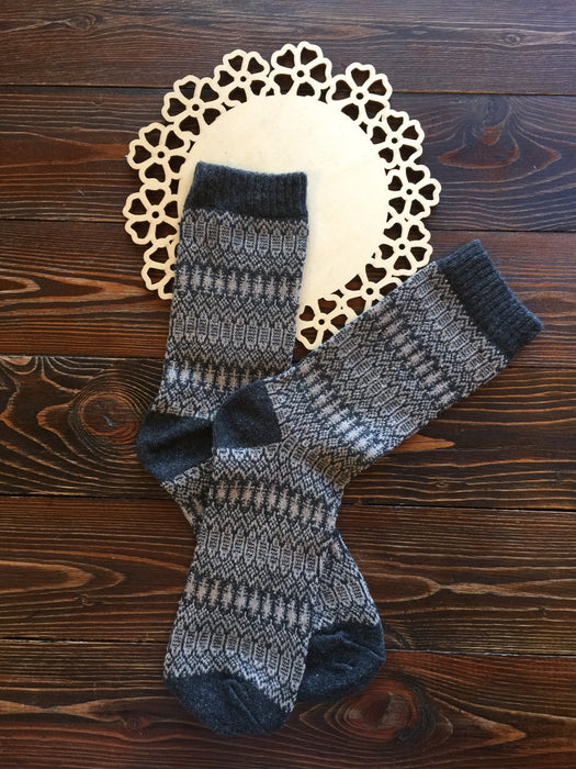 Mt. Belford Merino & Angora Socks in Gray