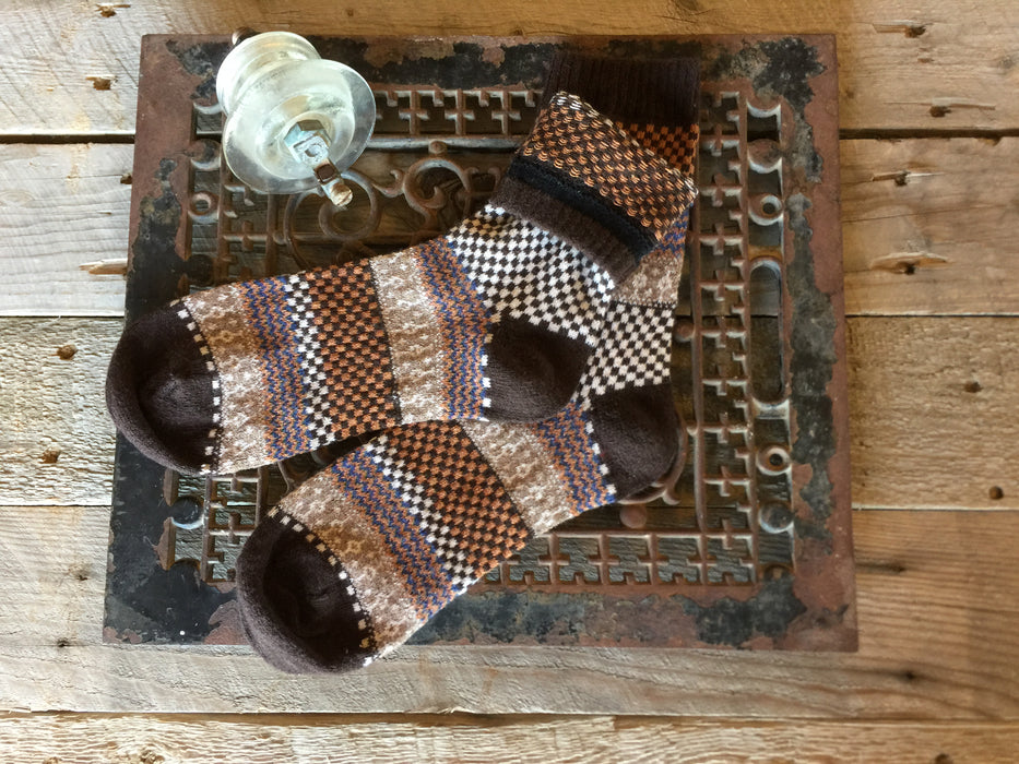 Mt. Harvard Merino & Angora Socks in Brown