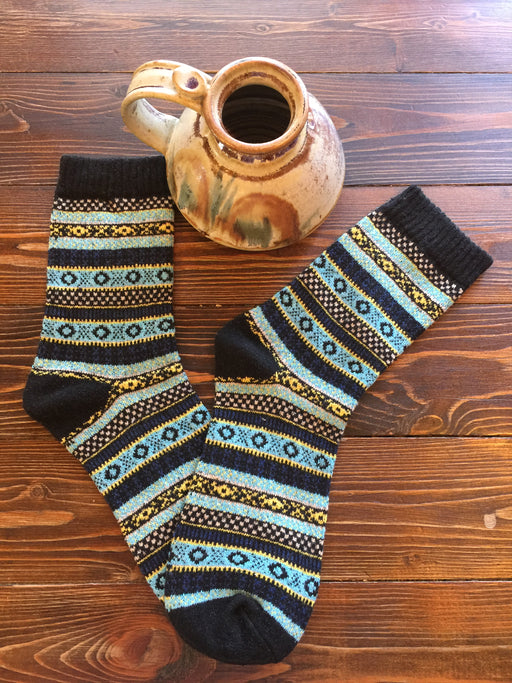 Mt. Oso Merino & Angora Socks in Black