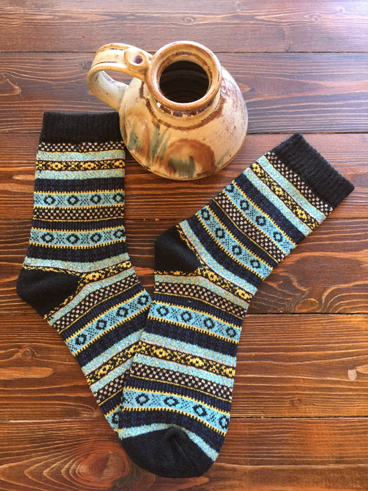 Mt. Oso Merino & Angora Socks in Black