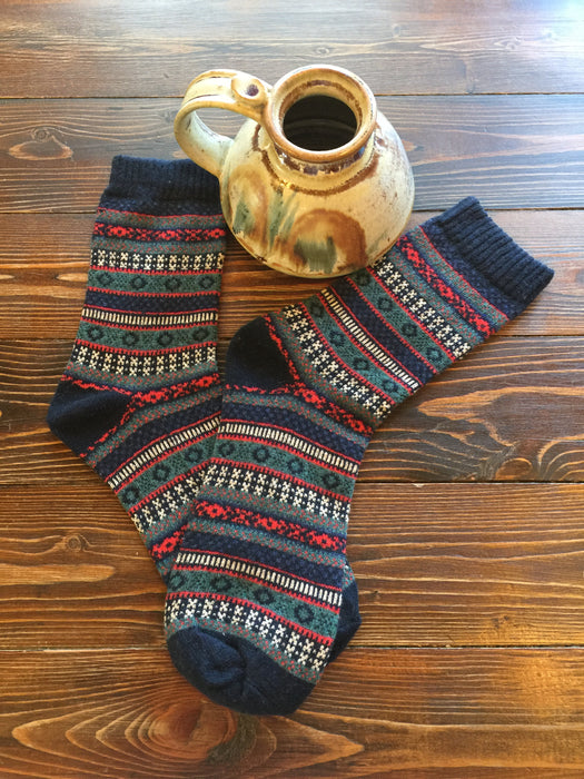 Mt. Oso Merino & Angora Socks in Blue