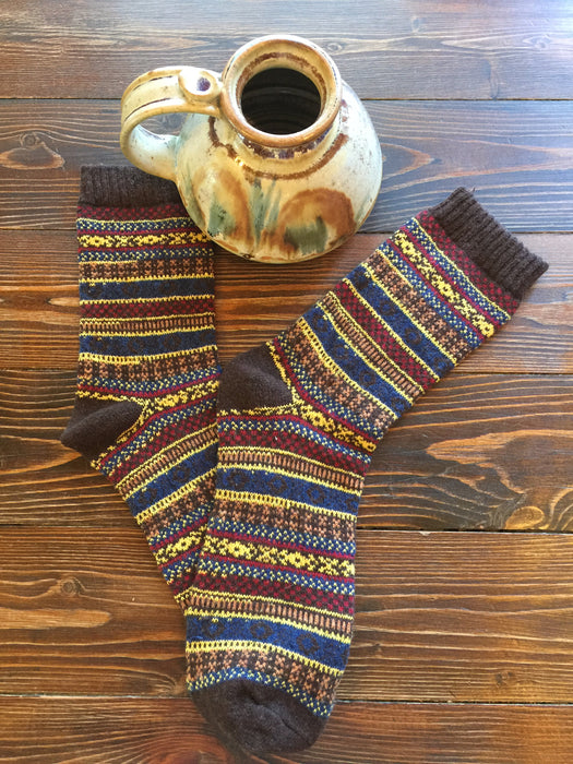 Mt. Oso Merino & Angora Socks in Brown