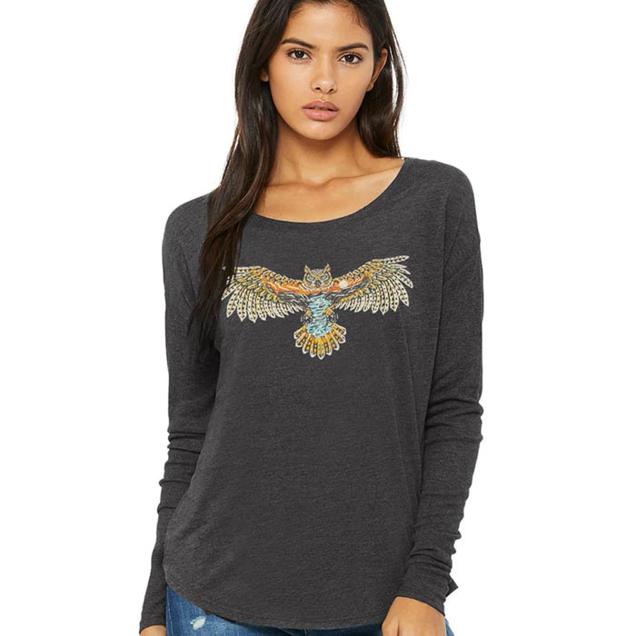 Yo Colorado Mountain Owl Long Sleeve T-Shirt - Women's