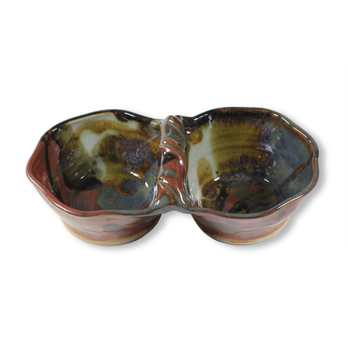 Double Dip Bowl in Red & Brown