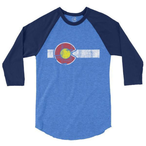 Classic Colorado Flag 3/4 Sleeve Raglan T-Shirt